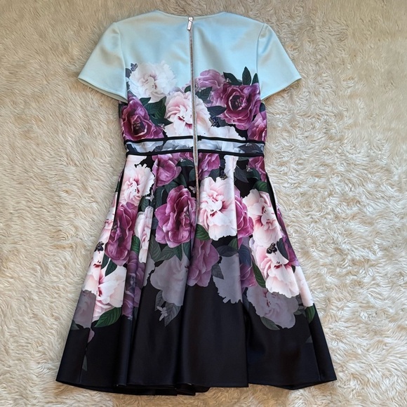 TED BAKER Wilmana Magnificent Skater Dress in Mint Floral - Size 4 - Picture 5 of 10